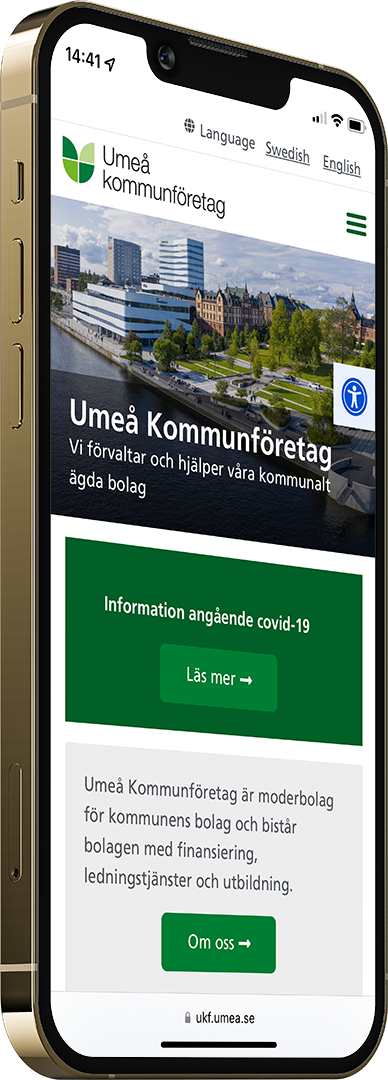 Umeå Kommunföretag mobilanpassade hemsida